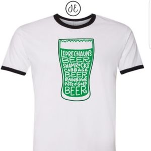 Green Beer Glass Jersey Ringer Tee